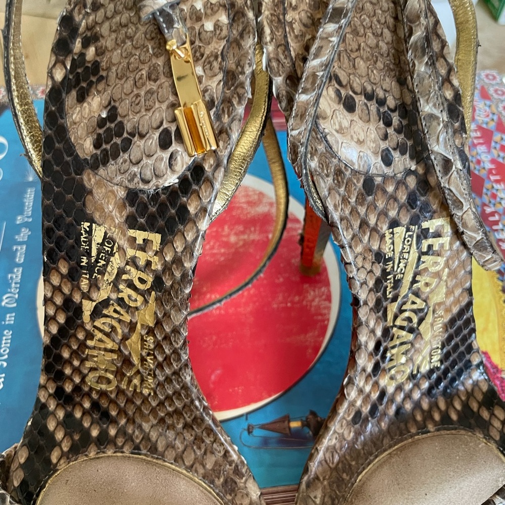 Ferragamo snake skin heels Size 6 - Picture 6 of 8